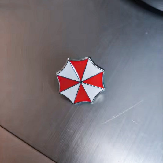 Resident Evil Biohazard Alice Umbrella Corporation Red & White Enamel Pin