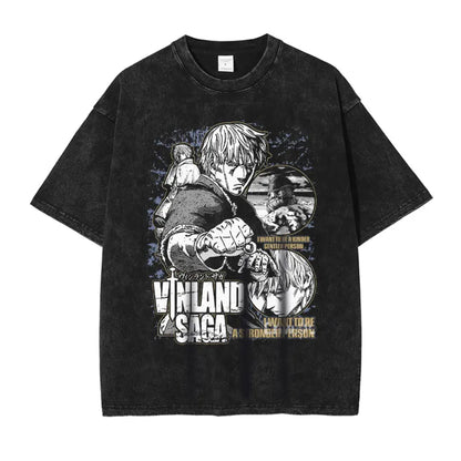 Vinland Saga Thorfinn Thorsson Anime Vintage Askeladd Washed Short Sleeve Top