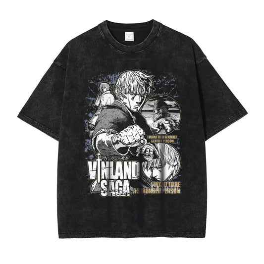 Vinland Saga Thorfinn Thorsson Anime Vintage Askeladd Washed Short Sleeve Top