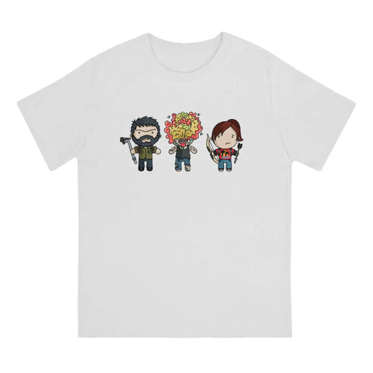 The Last of Us Ellie Joel and Clicker Cartoon Original Tshirt