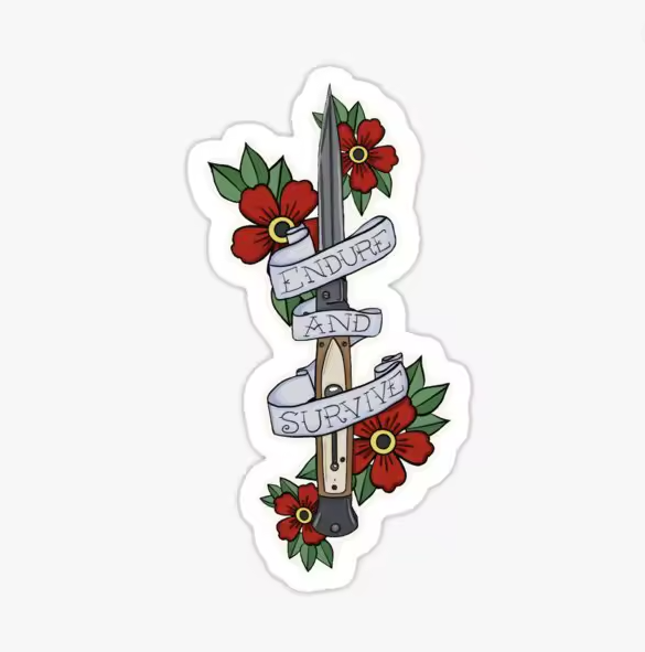 The Last Of Us Ellie's Knife Endure and Survive Stickers Set