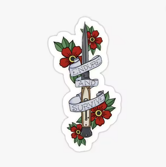 The Last Of Us Ellie's Knife Endure and Survive Stickers Set