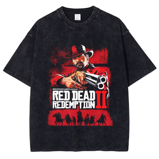 Red Dead Redemption Classic Arthur Morgan Washed Tshirt Cotton