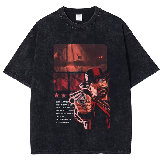 Red Dead Redemption Vintage Tshirt Game Character Washed Top
