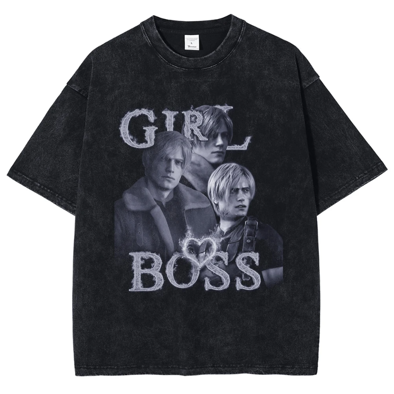 Residen Evil Leon Scott Kennedy Girl Boss Cotton Tshirt