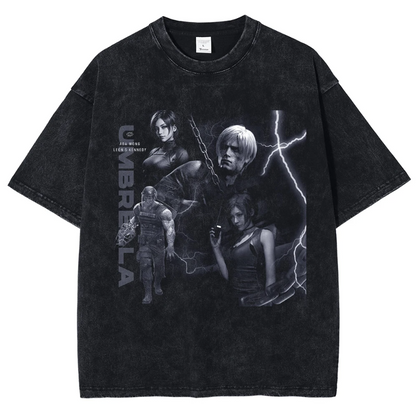 Residen Evil Leon Kennedy & Ada Wong Vintage Cotton Tshirt