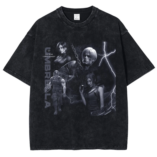 Residen Evil Leon Kennedy & Ada Wong Vintage Cotton Tshirt