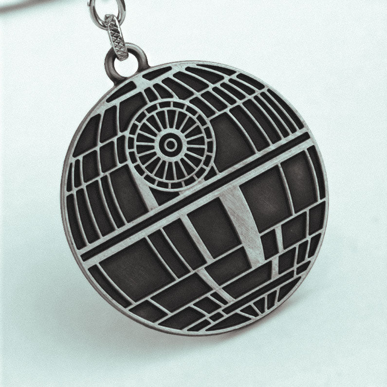 Star Wars Death Star Keychain Metalic Retro