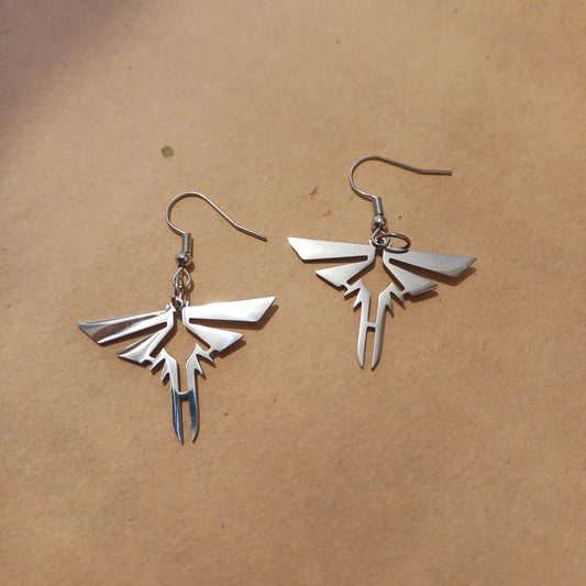 The Last of Us Firefly Gold & Silver Earrings Stainless Steel Jewelry - Silver Color Available at 2Fast2See.co