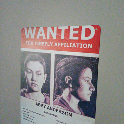 The Last Of Us Abby Wanted Metal Wall Sign - 20x14cm Available at 2Fast2See.co