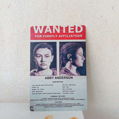 The Last Of Us Abby Wanted Metal Wall Sign - 20x14cm Available at 2Fast2See.co