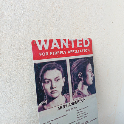 The Last Of Us Abby Wanted Metal Wall Sign - 20x14cm Available at 2Fast2See.co