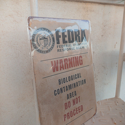 The Last of Us Fedra Metal Wall Sign - Biological Contamination Area