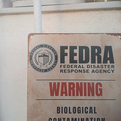 The Last of Us Fedra Metal Wall Sign - Biological Contamination Area