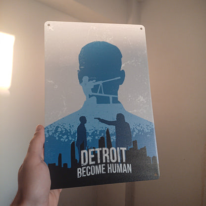 Detroit Become Human Video Game Inspired Metal Wall Tin Sign