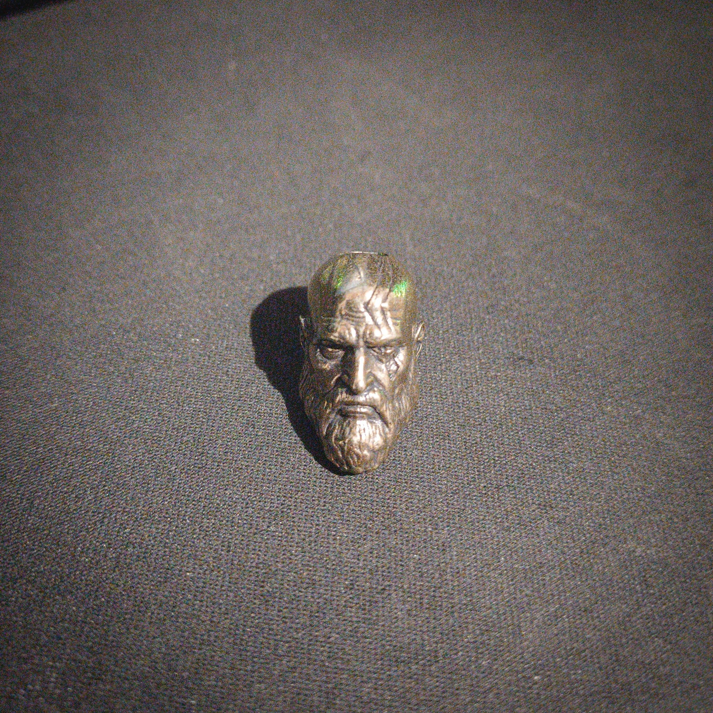 God of War White Brass Kratos Head Charm Accessory