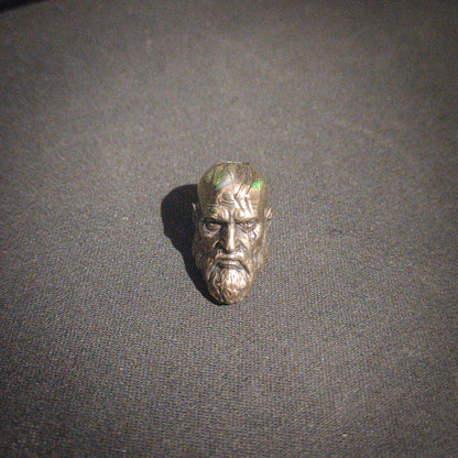 God of War White Brass Kratos Head Charm Accessory