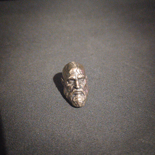 God of War White Brass Kratos Head Charm Accessory