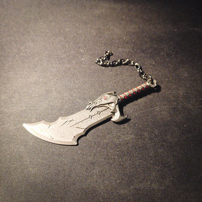 God of War Kratos Metallic Blade of Chaos Keychain With Clasp Black Red