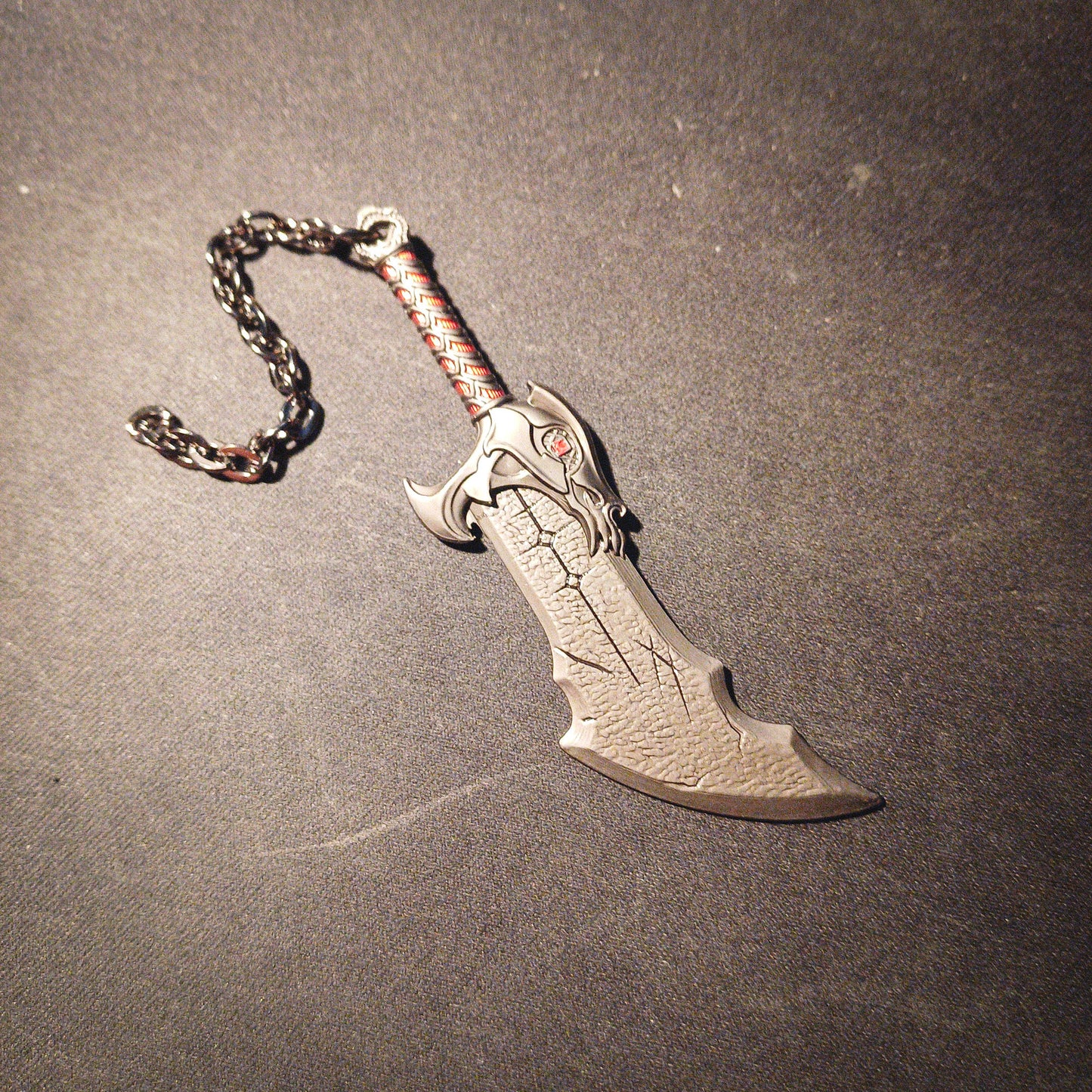 God of War Kratos Metallic Blade of Chaos Keychain With Clasp Black Red