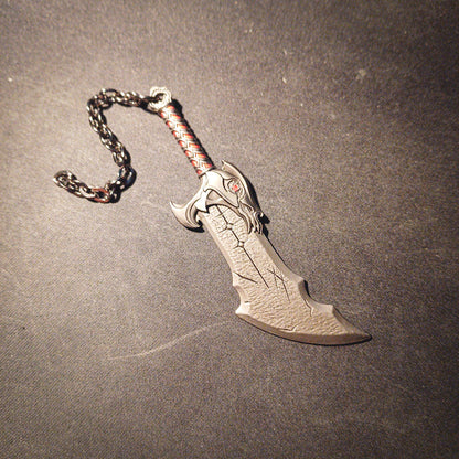 God of War Kratos Metallic Blade of Chaos Keychain With Clasp Black Red