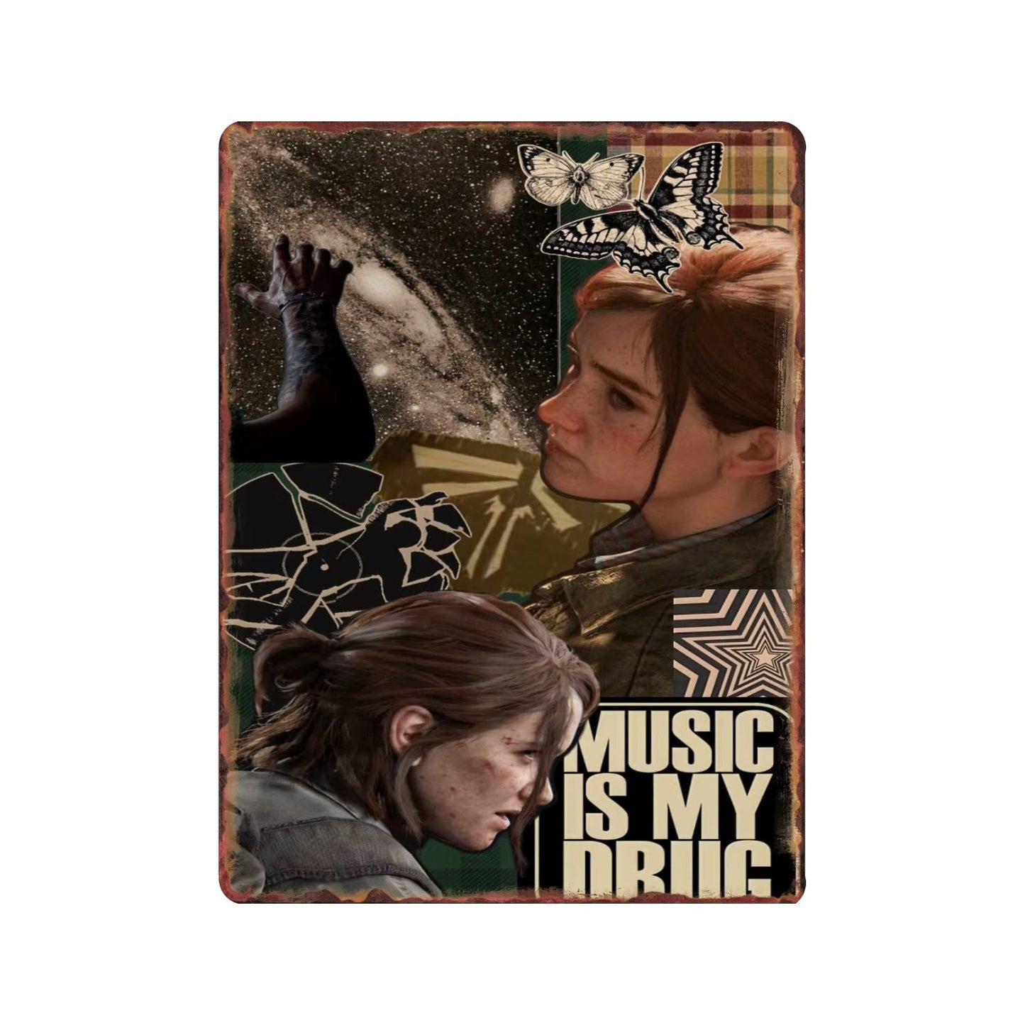 The Last of Us Ellie Williams Aesthetic Music Metal Sign