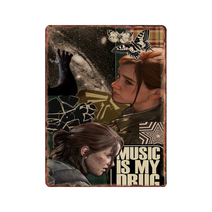 The Last of Us Ellie Williams Aesthetic Music Metal Sign