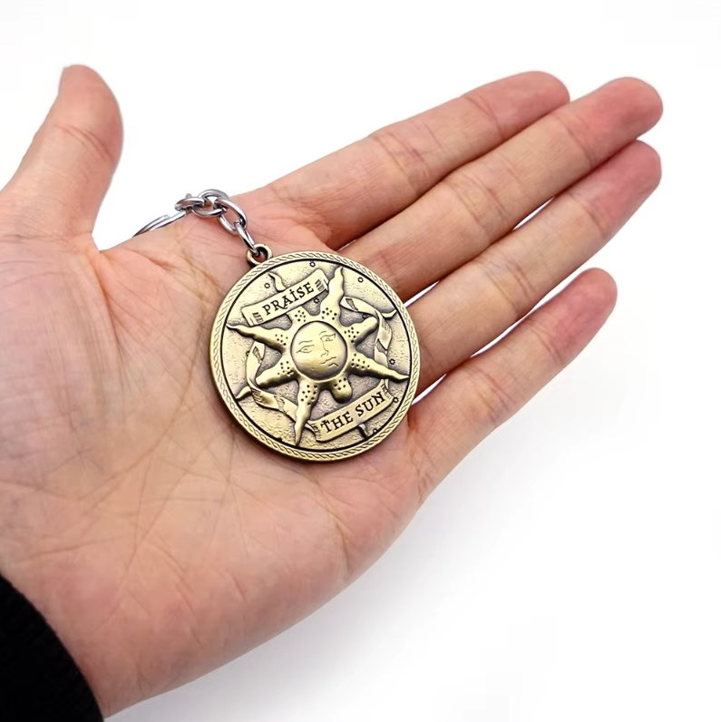 Dark Souls Steel  Solaire of Astora Sun Inspired Keychain