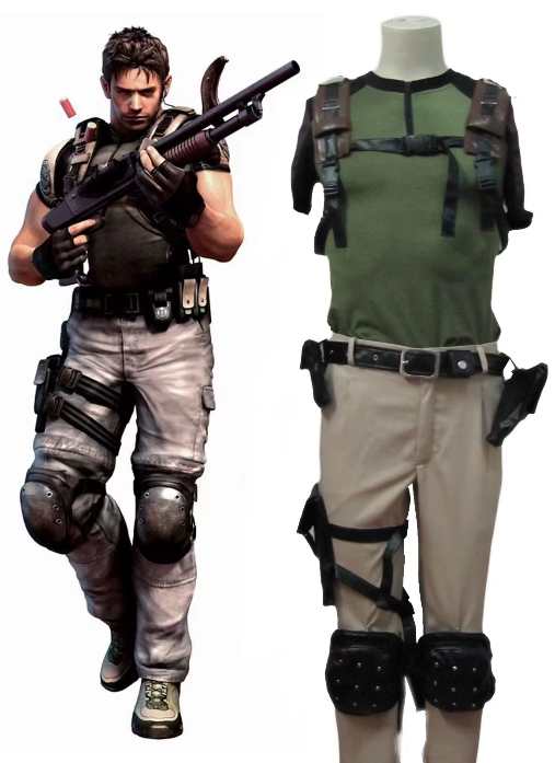 Resident Evil Chris Redfield Full Clothing Set Cosplay Costume Gear