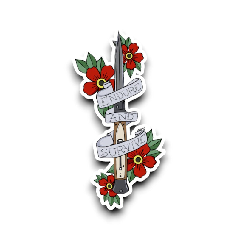 The Last Of Us Ellie's Knife Endure and Survive Sticker
