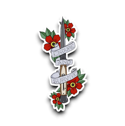 The Last Of Us Ellie's Knife Endure and Survive Sticker