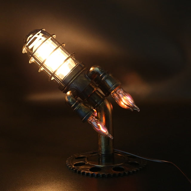 Vintage Steampunk Rocket Table Lamp - Available at 2Fast2See.co