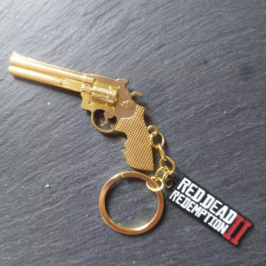 Red Dead Redemption Gold Revolver Keychain