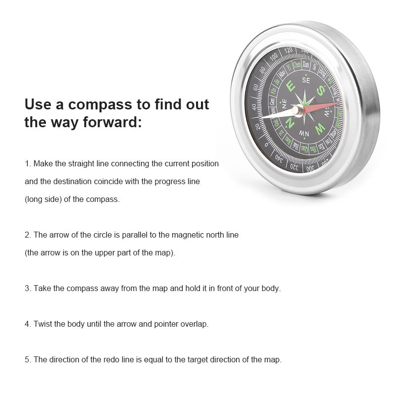 Outdoors Mini Steel Compass for Outdoor & Survival Activities - Available at 2Fast2See.co