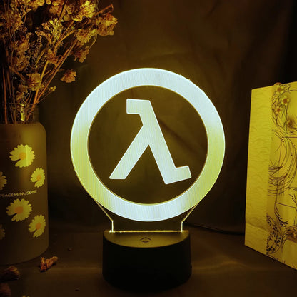 Half Life Alyx Logo Gaming 3D Led Night Room Decoration