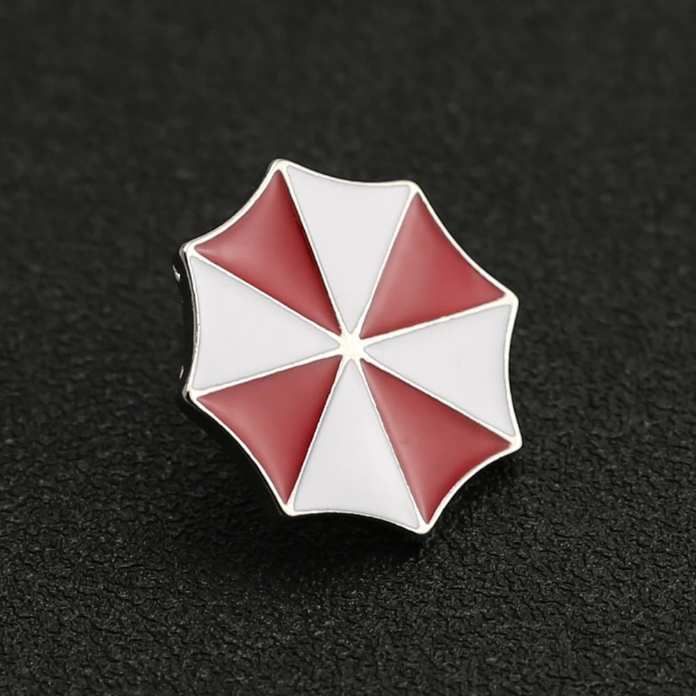 Resident Evil Biohazard Alice Umbrella Corporation Red & White Enamel Pin