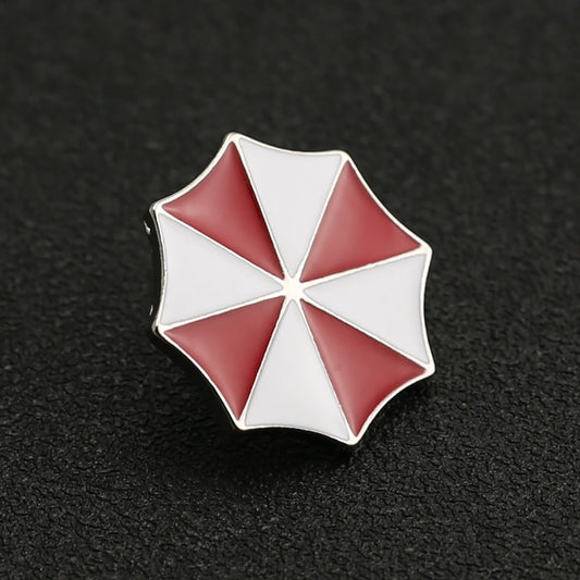 Resident Evil Biohazard Alice Umbrella Corporation Red & White Enamel Pin