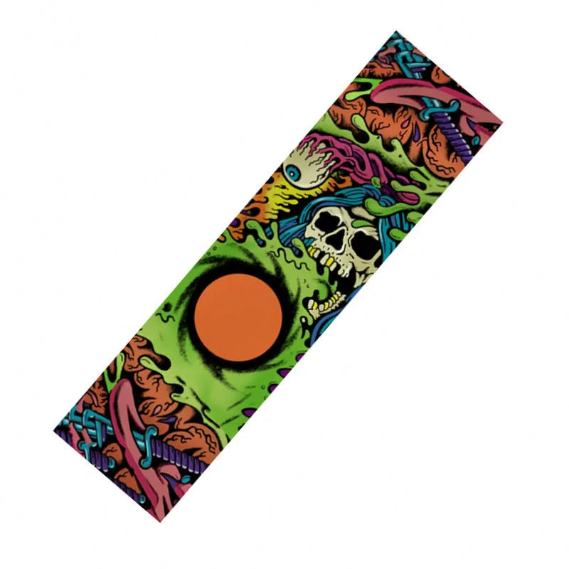 Skateboard Deck Grip Tape - Green skull Available at 2Fast2See.co