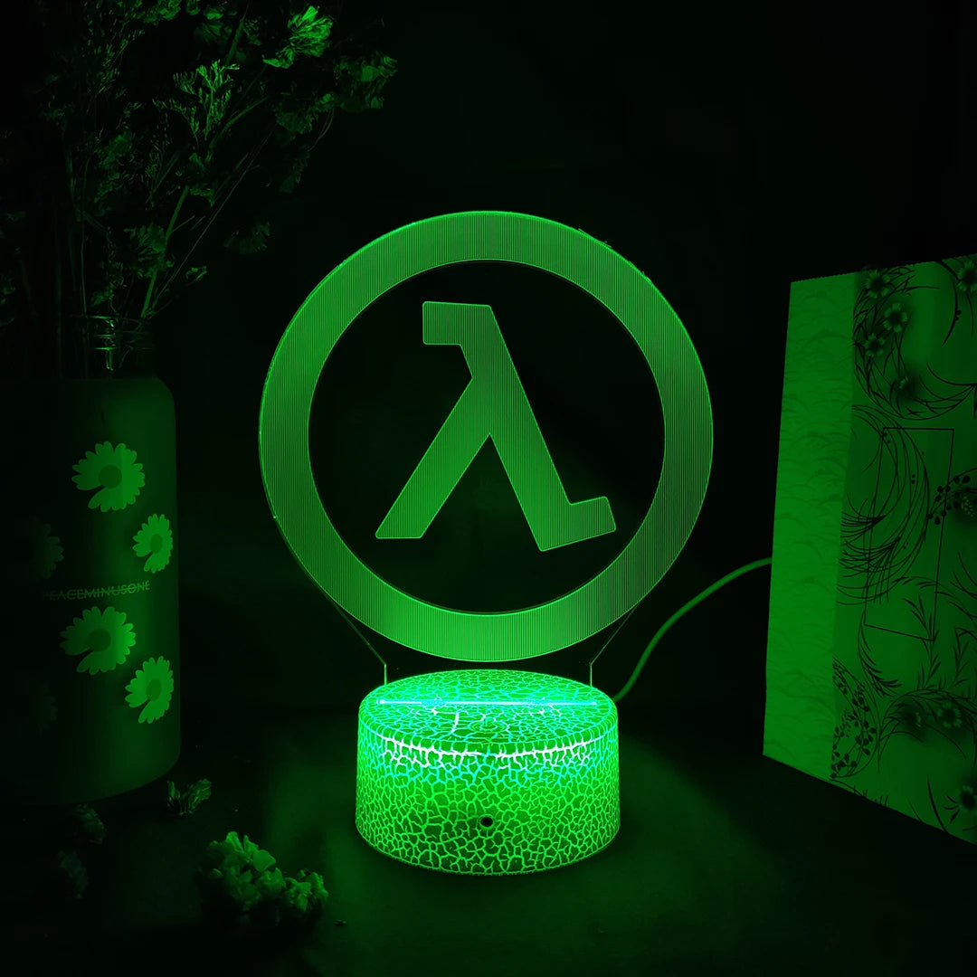 Half Life Alyx Logo Gaming 3D Led Night Room Decoration