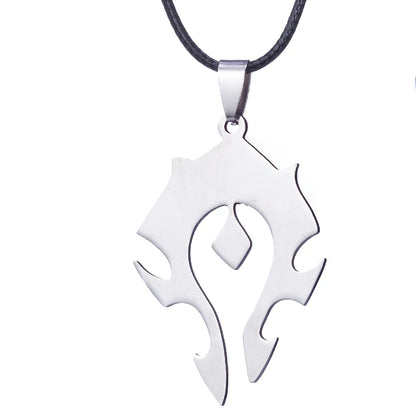 World of Warcraft Horde Alliance Logo Stainless Steel Pendant Necklace