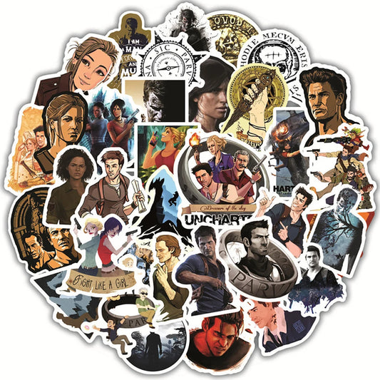 Uncharted 4 Game Inspired Stickers - 3 Sets - x10 - Uncharted 4 Available at 2Fast2See.co