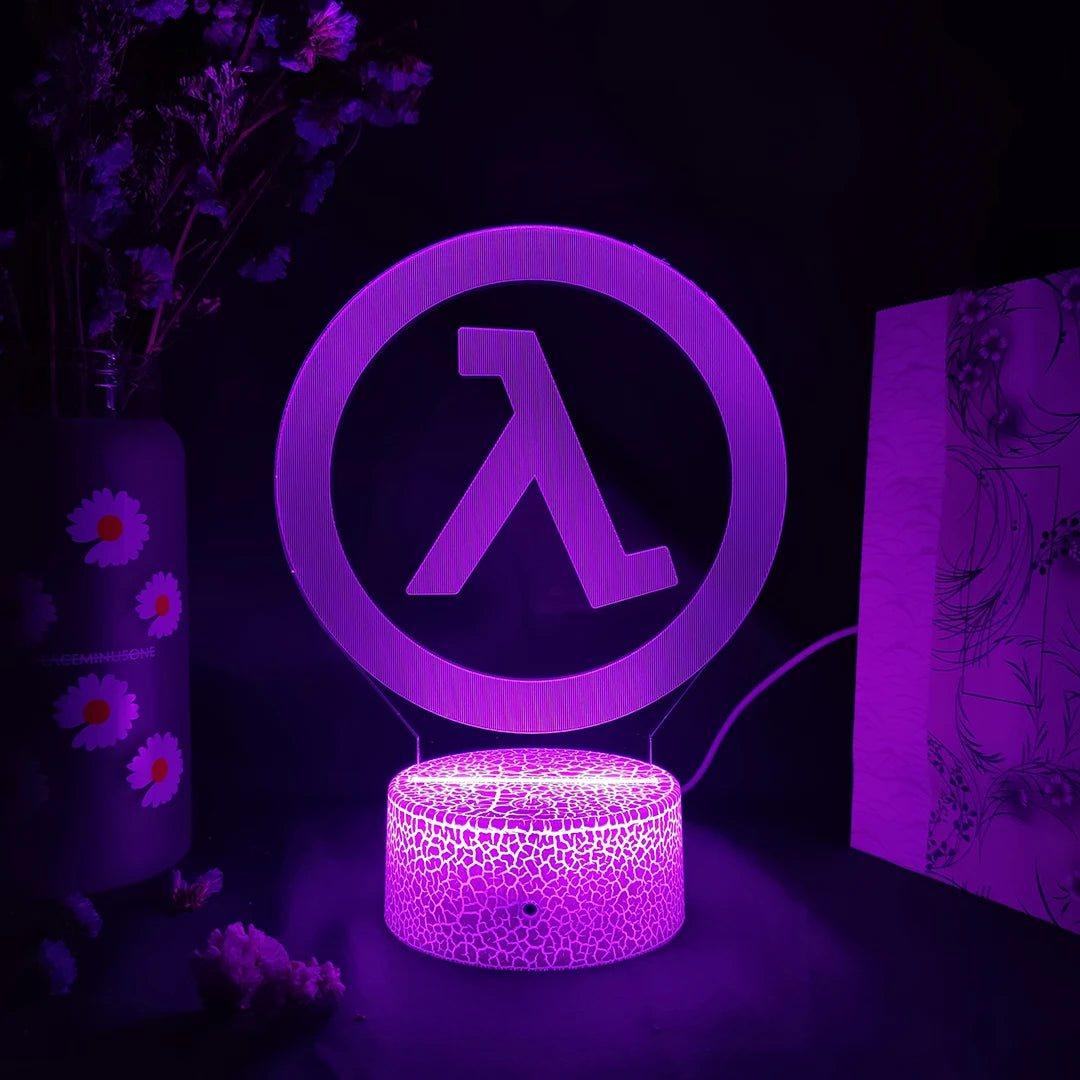 Half Life Alyx Logo Gaming 3D Led Night Room Decoration