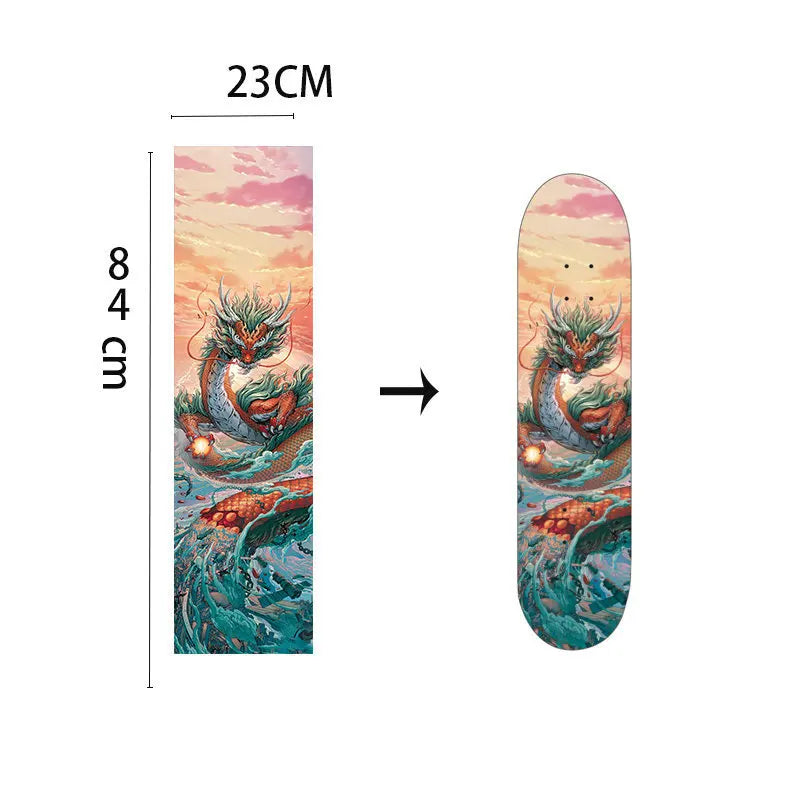 Skateboard Deck Grip Tape - Dragon Available at 2Fast2See.co