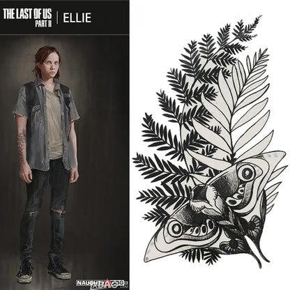 The Last Of Us Ellie's Cosplay Tattoo - Original Ellie's Tattoo Available at 2Fast2See.co