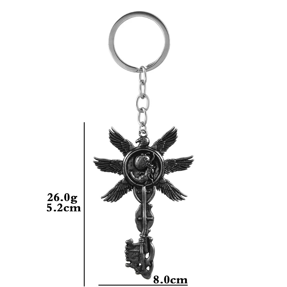 Resident Evil 8 RE8 Village Six-Winged Unborn Silver Key Keychain - Available at 2Fast2See.co