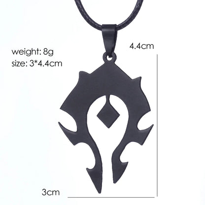 World of Warcraft Horde Alliance Logo Stainless Steel Pendant Necklace