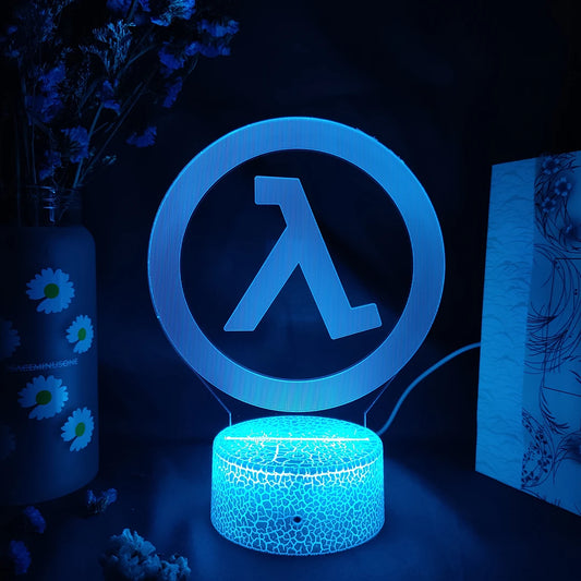 Half Life Alyx Logo Gaming 3D Led Night Room Decoration - 16 color with remote / Lava Lamp Base Available at 2Fast2See.co