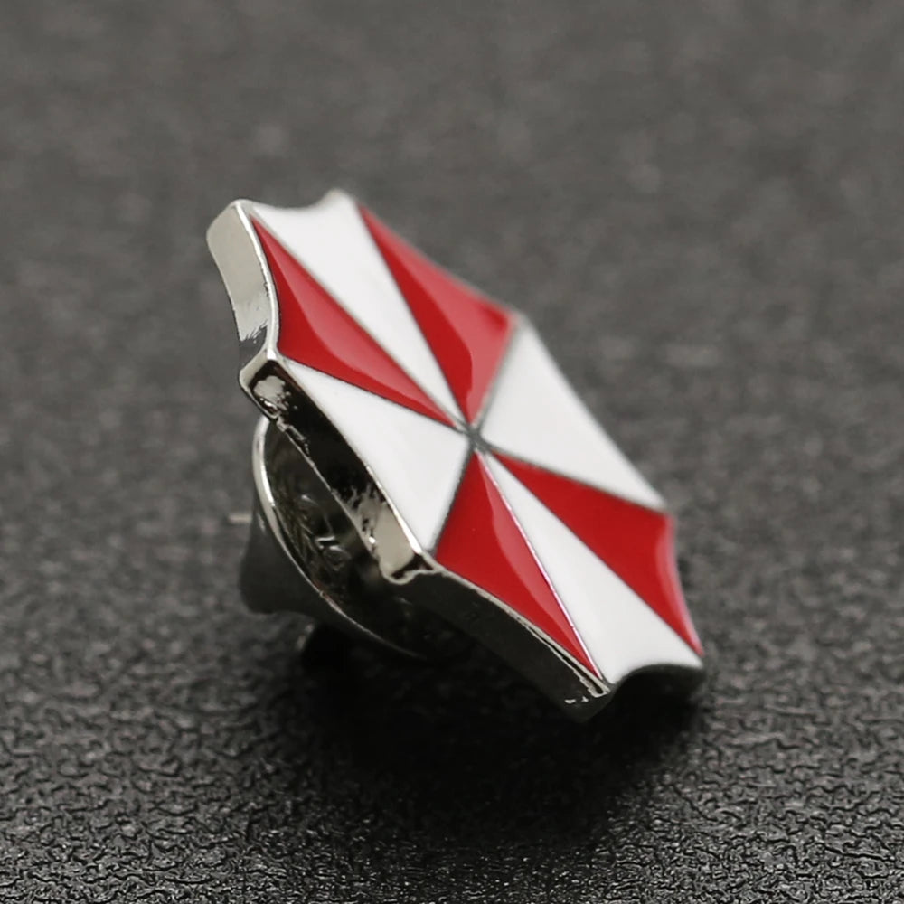 Resident Evil Biohazard Alice Umbrella Corporation Red & White Enamel Pin