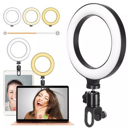 LED Ring Light 16cm With Adjustable Clip For Video Live Streaming - Available at 2Fast2See.co