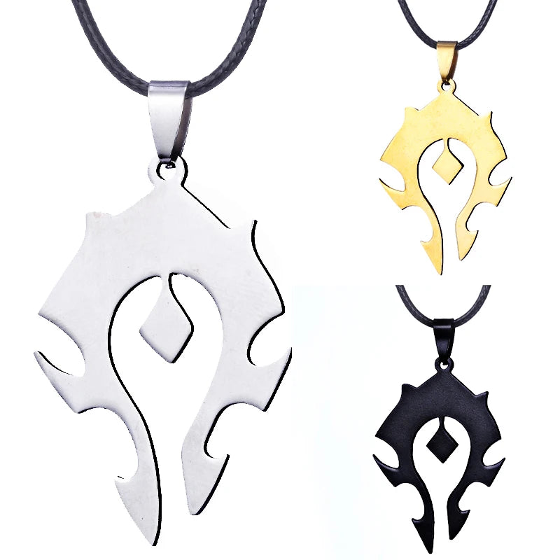 World of Warcraft Horde Alliance Logo Stainless Steel Pendant Necklace